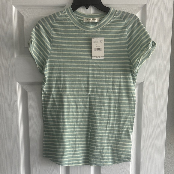 Free People Tops - Free People Sage Striped Tee